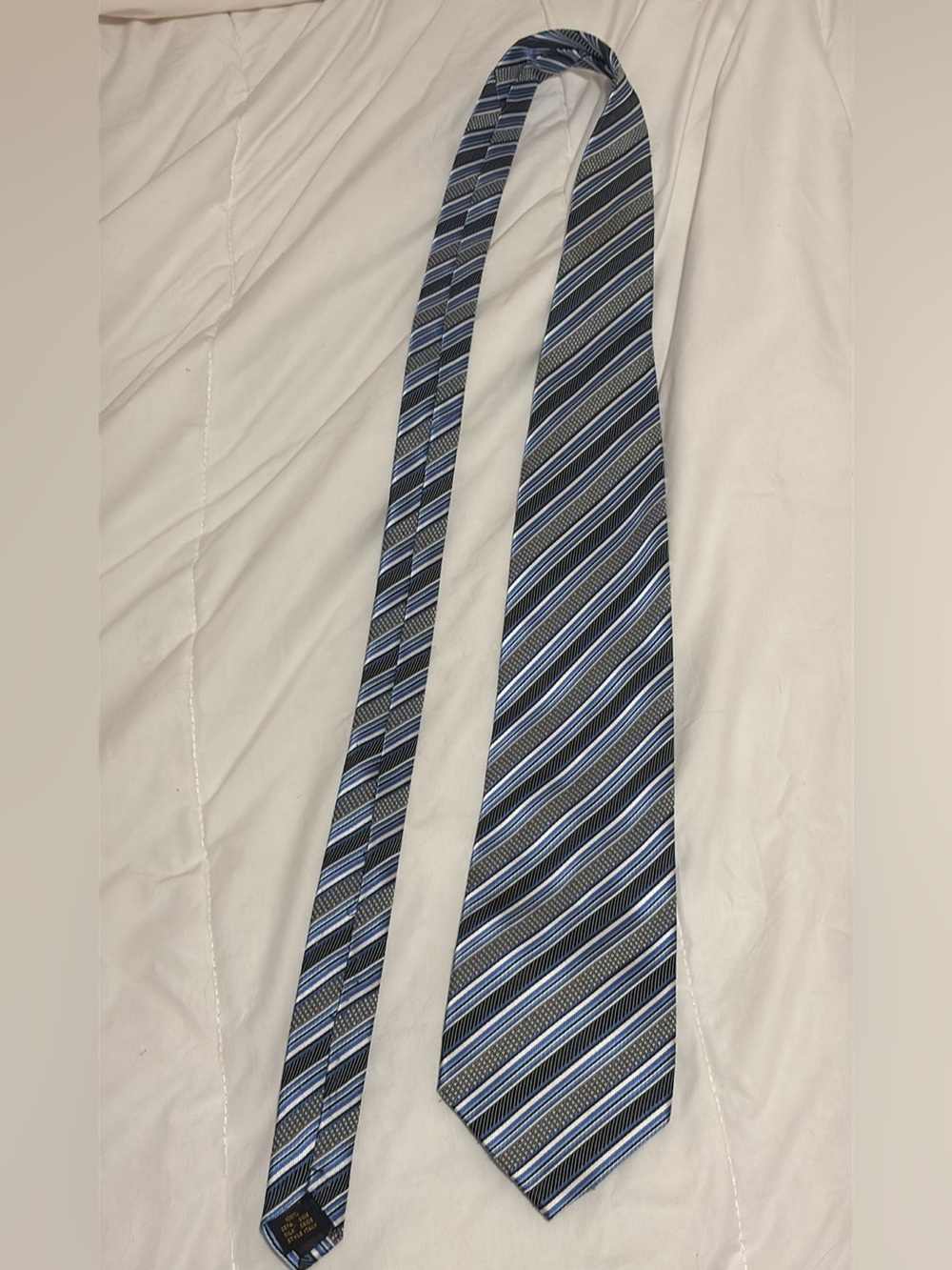 Ermenegildo Zegna Navy and Light Blue Diagonal Stripe Tie